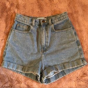 American apparel high waisted shorts denim size 28